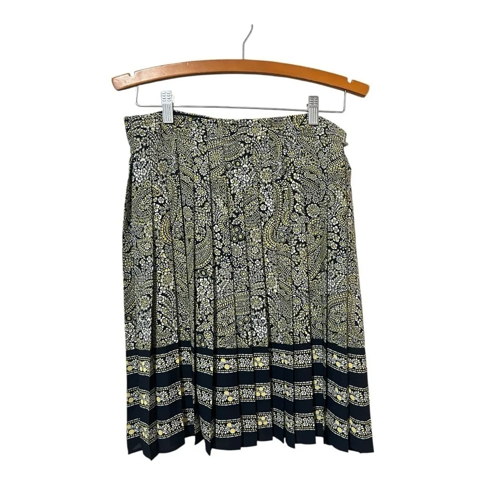 Tommy Hilfiger All Over Paisley Print Pleated Mini Skirt Navy Combo Womens 12